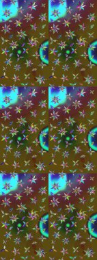 Renkli Bahar Teması eskiz kalıbı. Düz Çiçek Elementleri Tasarımı. Çiçek deseni. Raster çizimi. Güzel kumaş deseni..