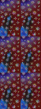 Düz Çiçek Elementleri Tasarım Raster illüstrasyonu. Kırmızı ve kahverengi renkte çiçekler. Renkli bahar temalı eskiz kalıbı. Çiçekli çiçek deseni, suluboya..