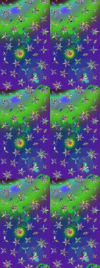 Robot resim. Küçük çiçekteki sevimli çiçek deseni. Raster illüstrasyonu.