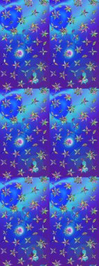 El çizimi Raster çizimi. Parlak elementlerin. Çizim çiçek deseni duvar kağıdı, web sitesi arkaplanı, paket kağıdı, davetiye, broşür, pankart veya web sitesi için kullanılabilir.