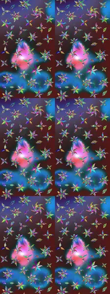 Nazik, narin çiçek arkaplanı. Mavi ve mor renkli çiçekler. Raster çiçek desenli ve çiçekli..