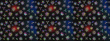 Raster çiçek desenli çiçek deseni, yapraklar, dekoratif elementler, sıçrama, lekeler, el çizimi kontur çizgileri ve Doodle çizim stili, grafik raster çizim çizimi.