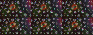 Sketch Colour Spring Theme eskiz kalıbı. Gri ve kahverengi renkli çiçekler. Sevimli çiçek raster deseni. Düz Çiçek Elementleri Tasarımı.