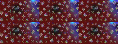 Tekstil için suluboya eskiz deseni. El çizimi çiçek çizimi deseni (fayans). Şirin çiçekler, şal desenli, kırmızı ve kahverengi renkli çizim deseni.