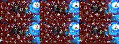 Kırmızı ve kahverengi renkte çiçekler. Düz Çiçek Elementleri Tasarımı. Sevimli çiçek raster deseni. Renkli Bahar Teması çizim şablonu.