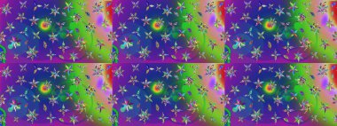 Çiçekleri, deniz kabukları, mandalaları ve suluboya efektleriyle donanma geçmişi. Eskiz modeli etnik tasarım. Yatak çarşafları, ceket, paket tasarımı, kumaş ve moda kavramları için tekstil baskısı.