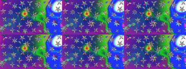 Mavi ve mor renklerde. Raster illüstrasyonu. Anti-stres için Raster soyut şablon sayfası.