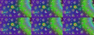 Düz Çiçek Elementleri Tasarımı. Güzel kumaş deseni. Renkli Yaz Temalı eskiz kalıbı. Raster illüstrasyonunda çiçek deseni çizimi.