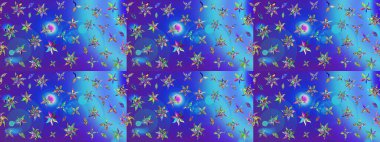 Raster illüstrasyonu. El çizimi. Çiçekli, yapraklı, çiçek desenli çizim..