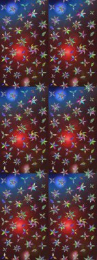 Küçük çiçekteki sevimli çiçek deseni. Kahverengi ve mor renkte çiçekler.