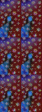 Renkli Yaz Temalı eskiz kalıbı. Modaya uygun kumaş deseni. Düz Çiçek Elementleri Tasarımı. Sevimli çiçek raster deseni.