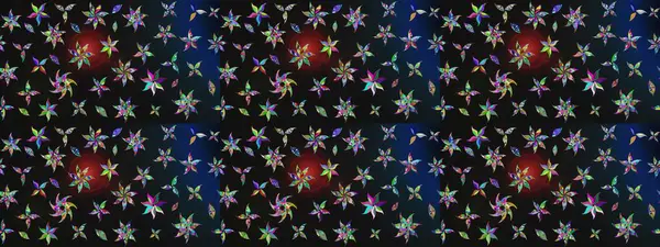 Raster çiçek desenli çiçek deseni, yapraklar, dekoratif elementler, sıçrama, lekeler, el çizimi kontur çizgileri ve Doodle çizim stili, grafik raster çizim çizimi.