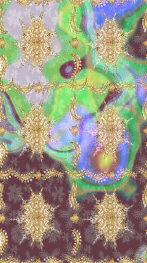 Klasik Raster altın desenini çiz. Tarafsız renklerde altın elementlerle çizim. Geleneksel oryantasyon süsü. Klasik vintage arkaplan.