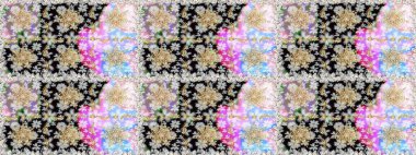 Tarafsız renklerde altın tekrarlayan elementlerle soyut arkaplan. Kusursuz oryantal klasik altın desen.