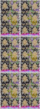 Raster altın pürüzsüz desen. Gri renkli ve altın elementli altın desenli. Arkaplan, kumaş, altın duvar kağıdı. Düz elle çizilmiş vintage koleksiyonu.