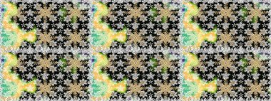 Gri renkli ve altın elementli altın desenli. Kusursuz klasik altın desen. Raster geleneksel oryantasyon süsü.