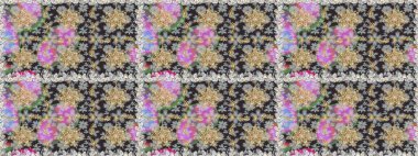 Gri renklerde kusursuz desen. Kusursuz altın desenli bukleler. Doğu tarzı arabesk tarzında altın elementler. Raster altın pürüzsüz desen.