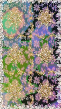 Barok tarzında altın çiçekli süs. Antika altın tekrarlanabilir duvar kağıdı. Damask pürüzsüz yineleme kalıbı. Tarafsız renklerde altın element.