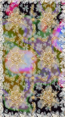 Paisleys zarif çiçek desenli dikdörtgen arka plan duvar kâğıdı illüstrasyonlu klasik stil, modern 3D çizgili sanat altın ve gri desenli çiçek yaprakları ve süslemeleri..