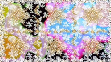 Tarafsız renklerde desen. Raster Golden Mehndi kusursuz desen. Kına dövmeli süs çiçekleri, altın çıkartmalar, mehndi ve yoga tasarımı, kartlar ve parmak izleri..