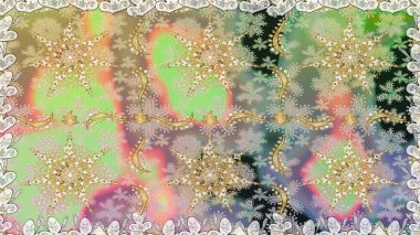 Raster geleneksel altın pürüzsüz deseni nötr renklerde. Barok tarzında kusursuz bir doğulu süsü..