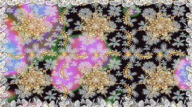 Gri renklerde altın tekrarlayan elementlerle soyut arkaplan. Kusursuz oryantal klasik altın desen.