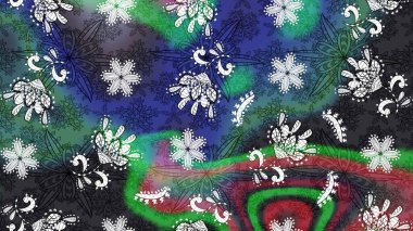 Çiçek grisi ve mavi çizim deseni. Klasik taslak çizimi. Raster çiçek izi..