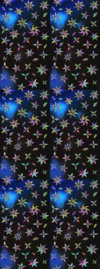 Küçük çiçekteki sevimli çiçek deseni. Gri ve mavi renkte çiçekler.