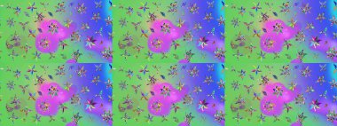 Eskiz arkaplan modeli. Raster - stok. Suluboya, elle çizilmiş. Yeşil ve mor renkli vadilerin çiçekleri.