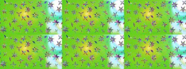 Raster illüstrasyonu. El çizimi çiçekli soyut çizim kalıbı. Yeşil ve nötr renkte çiçekler.