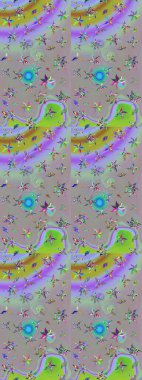 Manzaralı çiçek deseni. Sevgililer günü ve tebrik kartı konsepti için şık bir davetiye. Üst manzara, yumuşak gri ve nötr renk tarzı. Çiçek kompozisyonu, el boyası, hassas şablon..