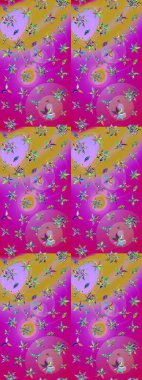 Kızılderili desenli desenli desenli şal deseni. Etnik Mandala süsü. Raster Henna dövme stili. Tekstil, tebrik kartı, boyama kitabı, telefon kılıfı baskısı için kullanılabilir.