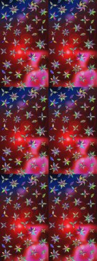 Küçük çaplı çiçeklerdeki basit şirin desenler. Tekstil veya kitap kapakları, imalat, duvar kağıtları, baskı, hediye paketi ve yapıştırma kitabı için çiçek eskizi geçmişi. Raster illüstrasyonu.