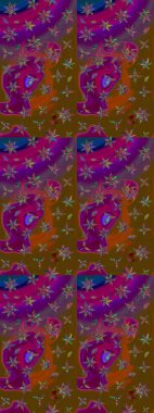 Sınır Kızılderili çiçekli paisley patten. Taslak süsleme izi. Etnik Mandala havlusu. Raster Henna tarzı. Tebrik kartı arkaplanı, boyama kitabı, arkaplan, tekstil için kullanılabilir.