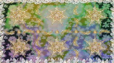 Tarafsız ve gri renklerdeki altın desenli altın elementler. Arkaplan, kumaş, altın duvar kağıdı. Düz elle çizilmiş klasik koleksiyon. Raster altın pürüzsüz desen.