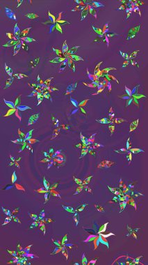 Renkli Bahar Teması eskiz kalıbı. Çiçekli çizim şekli. Mor ve mor renkli çiçekler. Düz Çiçek Elementleri Tasarımı.