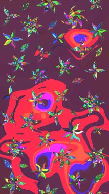 Küçük çiçekteki sevimli çiçek deseni. Raster illüstrasyonu. Tony 'nin kumaş kalıbını çiz. Modaya uygun kumaş deseni.