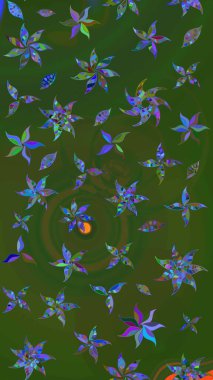 Çiçek deseni. Raster güzel kumaş deseni çiziyor. Renkli Bahar Teması eskiz kalıbı. Düz Çiçek Elementleri Tasarımı.