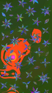 Küçük bir çiçekte eskiz deseni. Hoş bir çiçek geçmişi var. Güzel kumaş deseni. Raster illüstrasyonu.