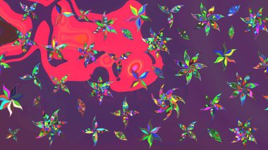 Yumuşak pamuk tasarımı. Yumuşak fayans. Paketleme, tekstil, duvar kâğıdı için çiçek eskizi. Raster 'ın taze dokusu. Klasik çiçek deseni.