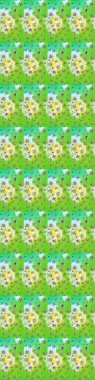 Küçük yeşil ve nötr çiçeklerle oldukça eski bir besin torbası deseni. Millefleur 'lar. Tekstil, kumaş, kapaklar, duvar kağıtları, baskı, paket, koleksiyon defteri, örgü, dekupaj için çiçek arkaplanı.