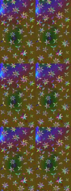 Küçük çiçekteki sevimli çiçek deseni. Yeşil ve kahverengi renkte çiçekler.