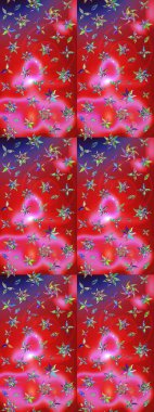 Tropik çiçek desenleri. Kırmızı ve pembe renkte çiçekler. Raster illüstrasyonu.