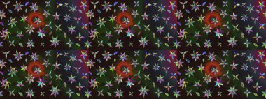 Küçük çiçekteki sevimli çiçek deseni. Robot resim. Raster illüstrasyonu.