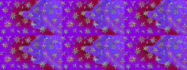 Çiçekli karalama şeklinde Raster çiçek deseni. Nazik, sevimli çiçek arkaplanı. Mor ve mor renkte çiçekler.