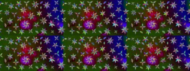 Çizim çiçek deseni duvar kâğıdı olarak kullanılabilir. Yeşil ve kahverengi renkli çiçekler. Raster illüstrasyonu.