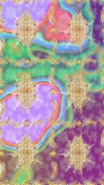 Duvar kâğıdı barok, İspanyol kumaşı. Skeç raster arka planı. Çiçek desenli çizim. Tarafsız renkler üzerine grafiksel modern çizim deseni.