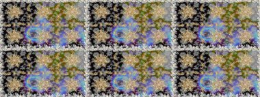 Barok tarzında kusursuz bir doğulu süsü. Raster oryantal süs. Geleneksel klasik altın desen. Altın elementlerle gri renklerde altın desen.