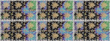 Kusursuz raster arka plan. Şık bir grafik desen. Duvar kâğıdı barok, İspanyol kumaşı. Gri renklerdeki altın elementler. Çiçek deseni.