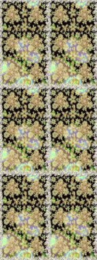 Raster Golden Mehndi kusursuz desen. Kına dövmeli süs çiçekleri, altın çıkartmalar, mehndi ve yoga tasarımı, kartlar ve parmak izleri. Tarafsız renklerde desen.